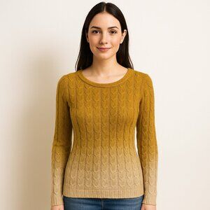 Anthropologie Sparrow Fading Rainbow Ombre Stripe Sweater Yellow Ginger